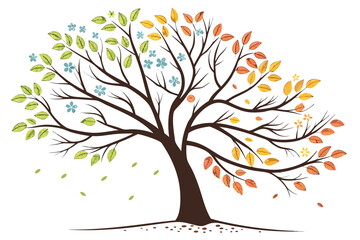 Obraz premium vector tree with leaves