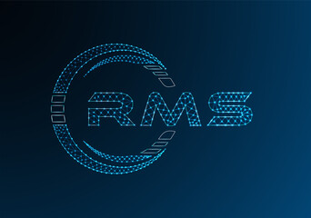 RMS low poly letter logo vector design. RMS lower poly logo design. Low poly logo.