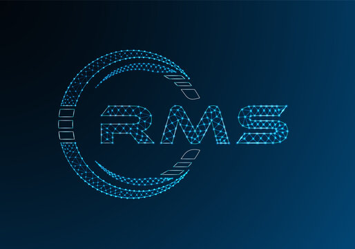 RMS low poly letter logo vector design. RMS lower poly logo design. Low poly logo.