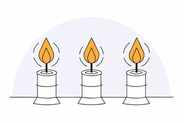 set of burning candles