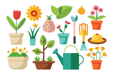 set of gardening tools