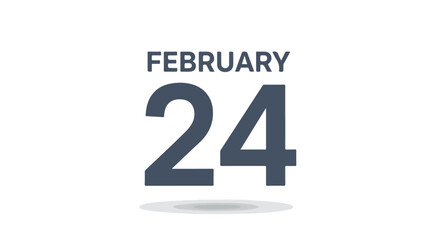 Minimalist February 24th Graphic Representation for Calendars and Date-Related Purposes