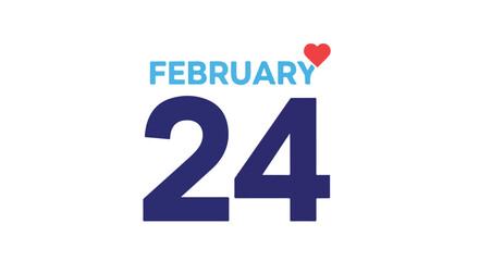 Obraz premium Illustrative february twenty-fourth emblem denoting a specific date of the month featuring a small red heart icon
