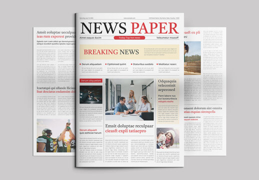 Modern Newspaper Template for Print Media News and Magazine Publication