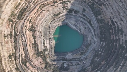 Letlhakane Diamond mine open pit in central Botswana, Africa