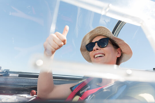 exited pilot in the aircraft cockpit