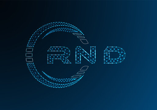 RND low poly letter logo vector design. RND lower poly logo design. Low poly logo.