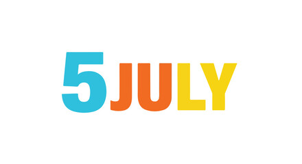 Celebratory fifth of july illustration with bold, vibrant, multicoloured fonts to evoke a festive and cheerful ambiance