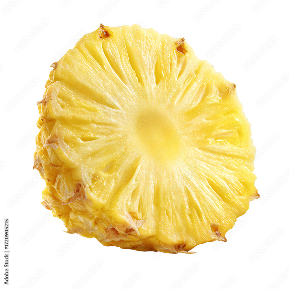 Poster pineapple slice, cross section isolated on transparent background
