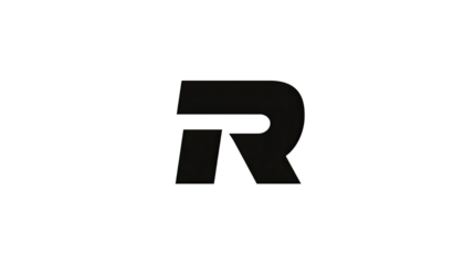 Strong initial R logo bold graphic design isolated on white background