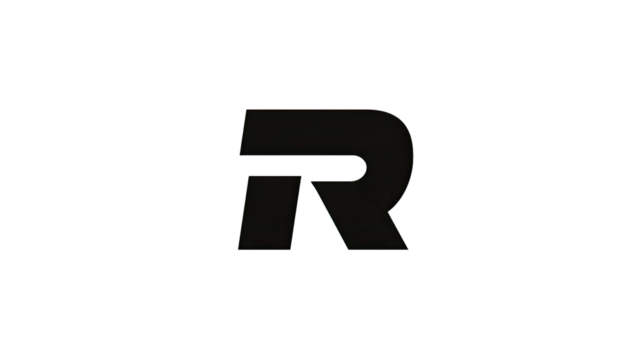 Strong initial R logo bold graphic design isolated on white background