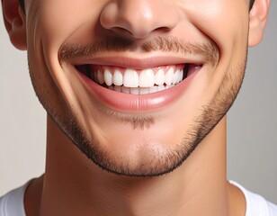 Close-up of a man's happy smile