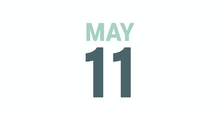 Isolated reminder showing date may eleventh for scheduling appointment planning celebration invitation on white background