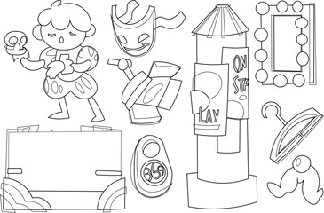 vector set of clothes and accessories