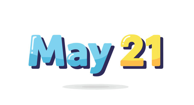 Stylish May 21st Date Design with Playful Typography and Vibrant Color Palette for Calendar Designs - Powered by Adobe