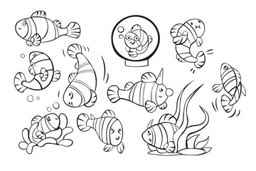 set of different animals