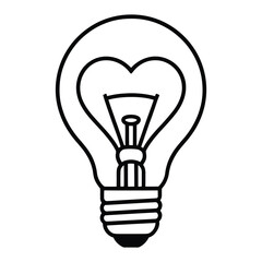 Obraz premium Illustration of a light bulb with heart shape, a symbol of love, affection, and passion, perfect for designs related to romance