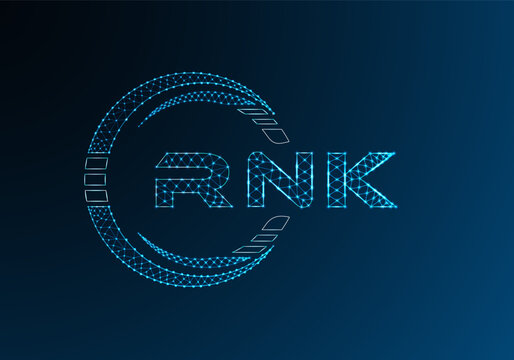 RNK low poly letter logo vector design. RNK lower poly logo design. Low poly logo.