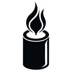 candle flame silhouette vector illustration
