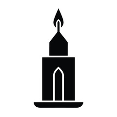 church candle silhouette vector illustration