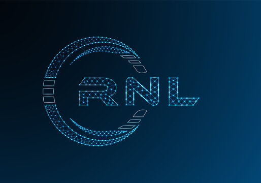 RNL low poly letter logo vector design. RNL lower poly logo design. Low poly logo.