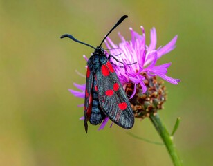 Close-up of a moth on a flower