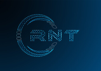 RNT low poly letter logo vector design. RNT lower poly logo design. Low poly logo.