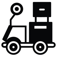 delivery robot silhouette vector illustration