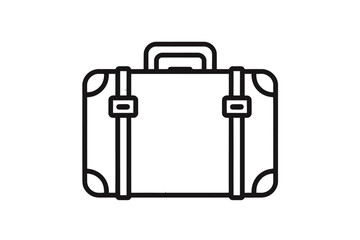 Obraz premium Vintage Suitcase Icon Travel, Journey, Adventure, Retro Luggage