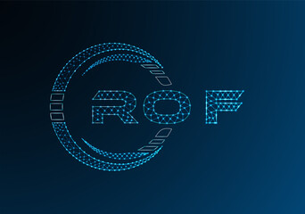 ROF low poly letter logo vector design. ROF lower poly logo design. Low poly logo.