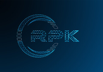 RPK low poly letter logo vector design. RPK lower poly logo design. Low poly logo.