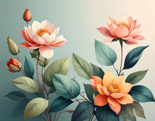 Delicate floral arrangement in muted tones