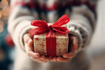 子どもの手とクリスマスギフト