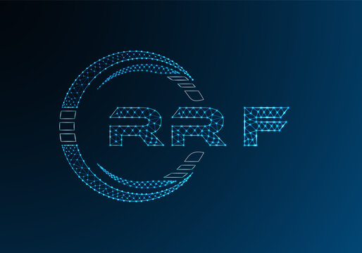 RRF low poly letter logo vector design. RRF lower poly logo design. Low poly logo.