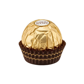 ferrero rocher chocolate candy wrapped in golden foil dessert