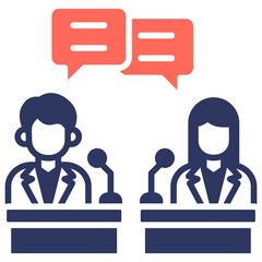 Obraz premium Public Debate glyph color icon