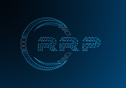 RRP low poly letter logo vector design. RRP lower poly logo design. Low poly logo.