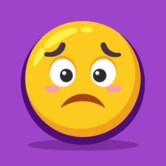 Sad pleading emoji face with big expressive eyes and downward curve mouth