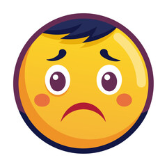 Sad pleading emoji face with big expressive eyes and downward curve mouth