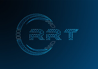 RRT low poly letter logo vector design. RRT lower poly logo design. Low poly logo.