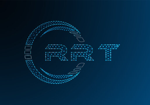 RRT low poly letter logo vector design. RRT lower poly logo design. Low poly logo.