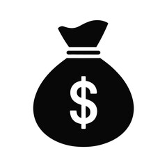 Money bag icon with dollar symbol representing finance wealth and investment opportunities