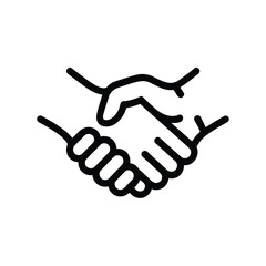 Icon of two hands shaking symbolizing partnership trust and agreement business deal