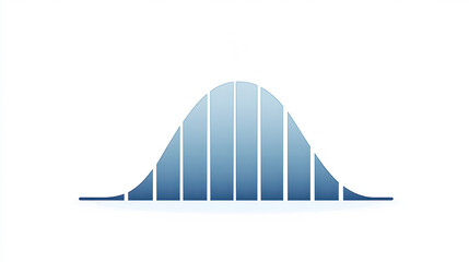 A stylized graph depicting a bell curve, symbolizing statistical distributions and data analysis.