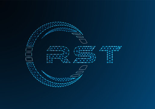 RST low poly letter logo vector design. RST lower poly logo design. Low poly logo.