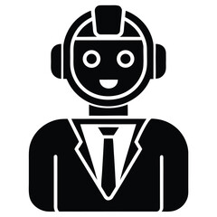 robot assistant silhouette vector illustration