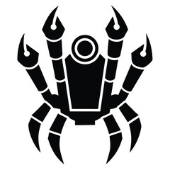 robot claw silhouette vector illustration