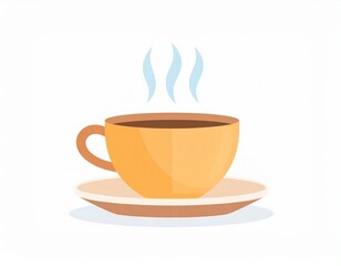Obraz premium Coffee Cup Icon with Rising Steam