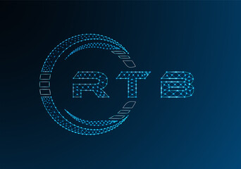 RTB low poly letter logo vector design. RTB lower poly logo design. Low poly logo.