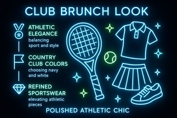 Tenniscore Brunch Elegance with Fashionable Dining and Stylish Setting for Lifestyle Content